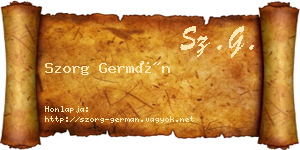 Szorg Germán névjegykártya